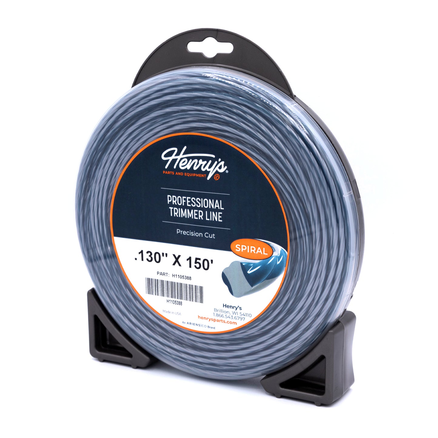 HENRY'S STRING TRIMMER LINE SPIRAL .130 IN X 150 FT LARGE DONUT   H1105388