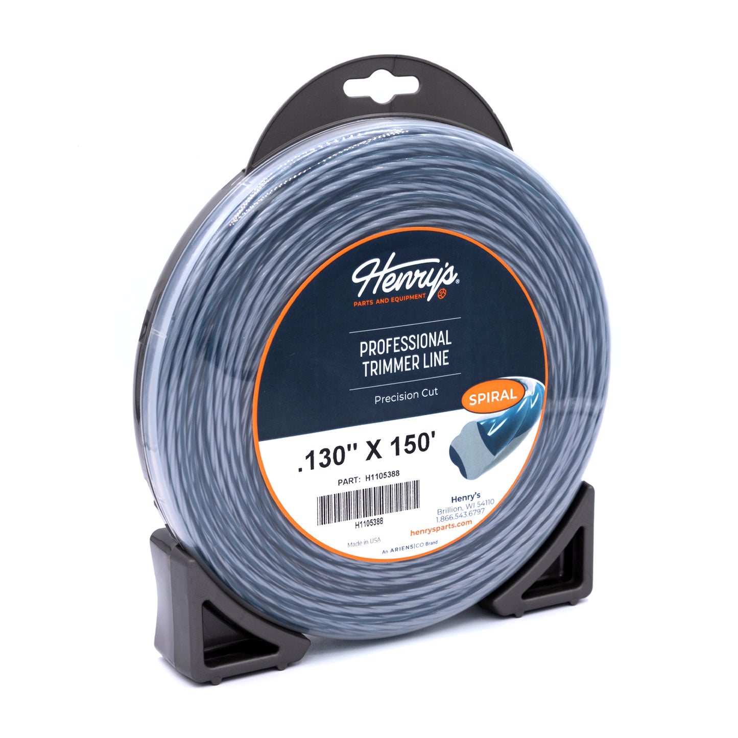 HENRY'S STRING TRIMMER LINE SPIRAL .130 IN X 150 FT LARGE DONUT   H1105388