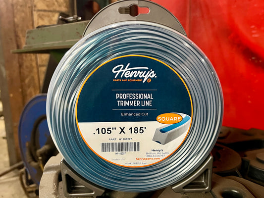 HENRY'S STRING TRIMMER LINE SQUARE .105 IN X 185 FT LARGE DONUT H1106297